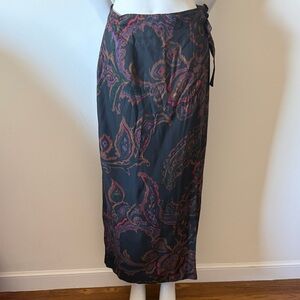 Finity Naturals Vintage 100% Silk Paisley Wrap Midi
Boho Skirt Size 10 New